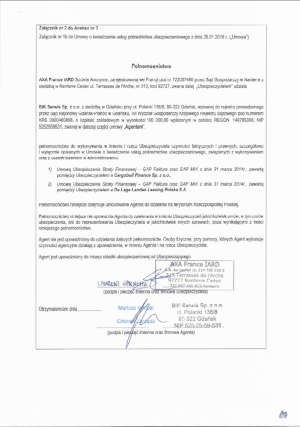 AXA FRANCE IARD - pełnomocnictwo z dn. 01.01.2019