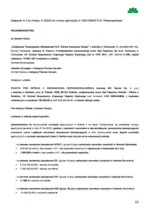 Compensa TU SA VIG -pełnomocnictwo 30_68871_2022 z dn.
      04.11.2022